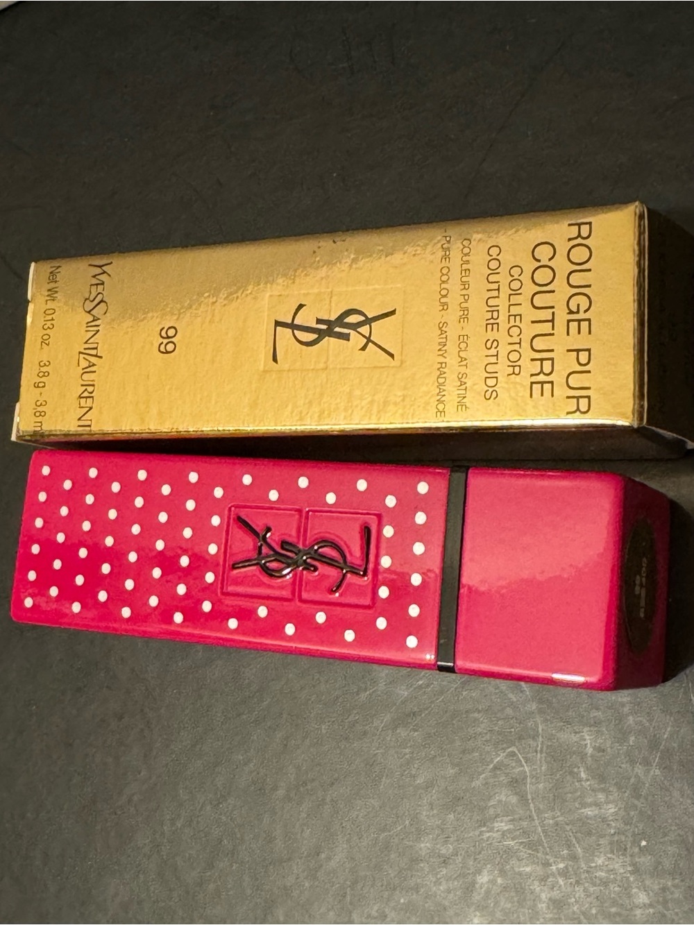 BNIB YSL LE 2019 Rouge Pur Couture Studs Lipstick 99 Fuchsia Allusion - Picture 5 of 11